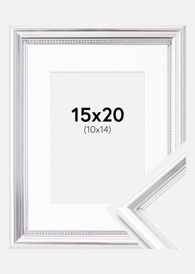 Cornice Gala Argento 15x20 cm - Passe-partout Bianco 11x15 cm