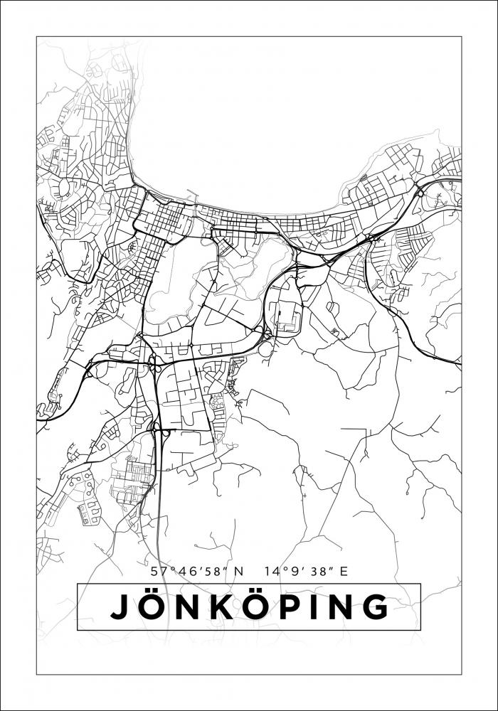 Mappa - Jnkping - Poster bianco