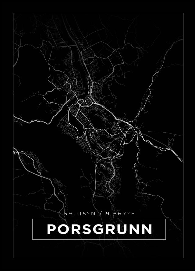 Mappa - Porsgrunn - Poster nero