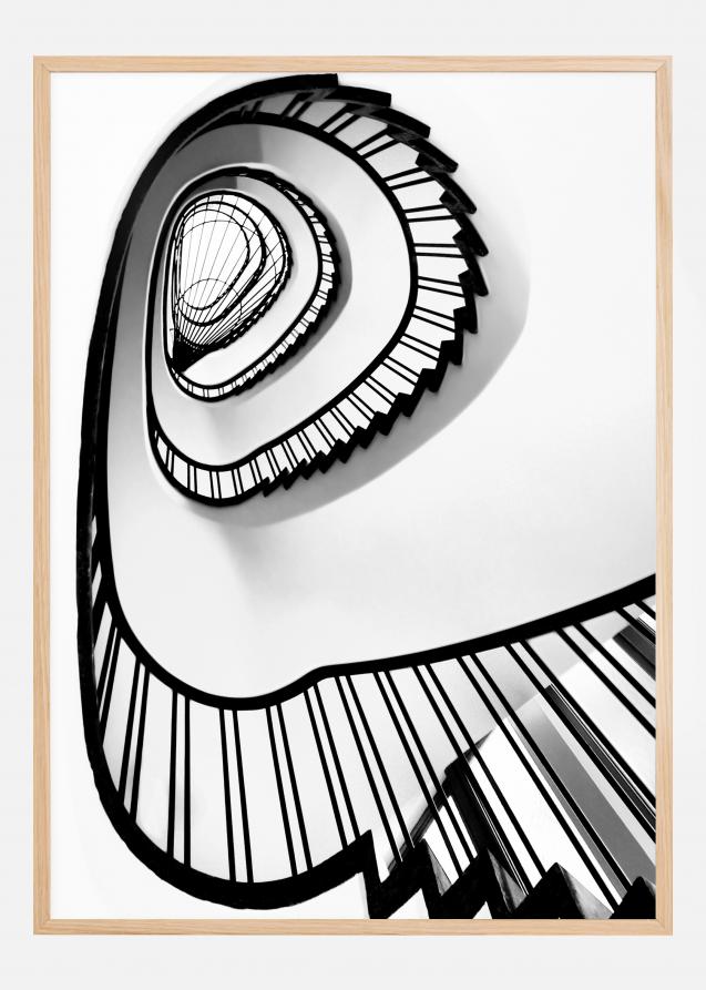 Spiral Stairs BW Poster