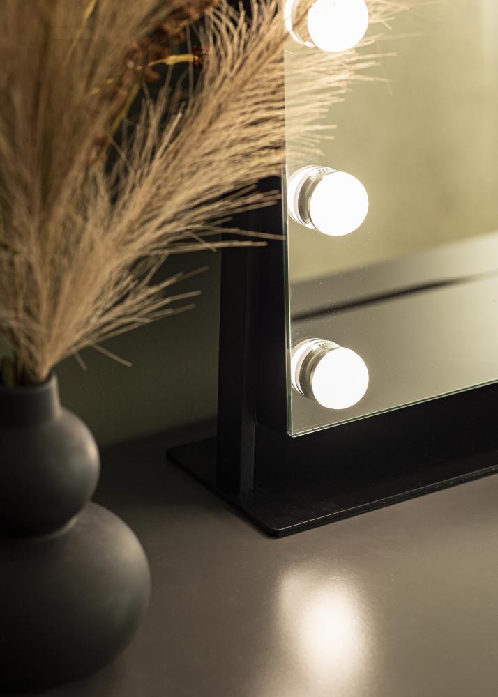 KAILA Specchio per trucco Soft Corner LED Nero 60x52 cm