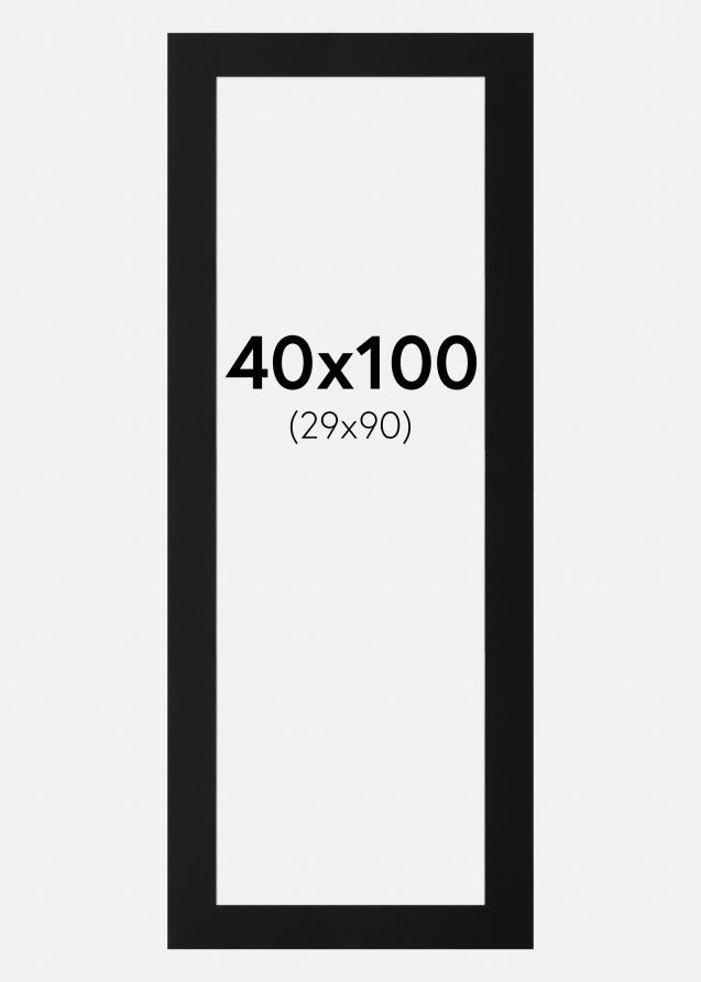 Passe-partout Nero Standard (Bordo interno bianco) 40x100 cm (29x90)