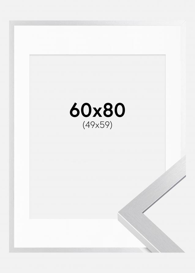 Cornice Selection Argento 60x80 cm - Passe-partout Bianco 50x60 cm