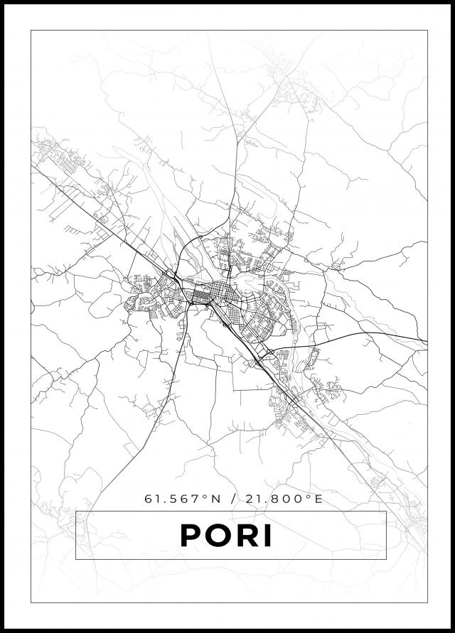 Mappa - Pori - Poster bianco