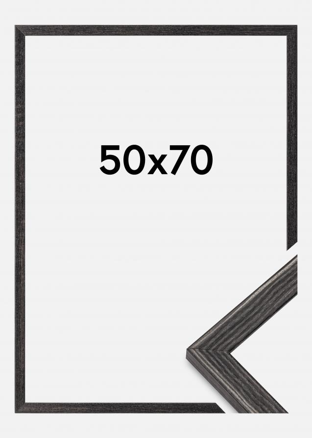 Cornice Fiorito Vetro acrilico Grigio scuro 50x70 cm