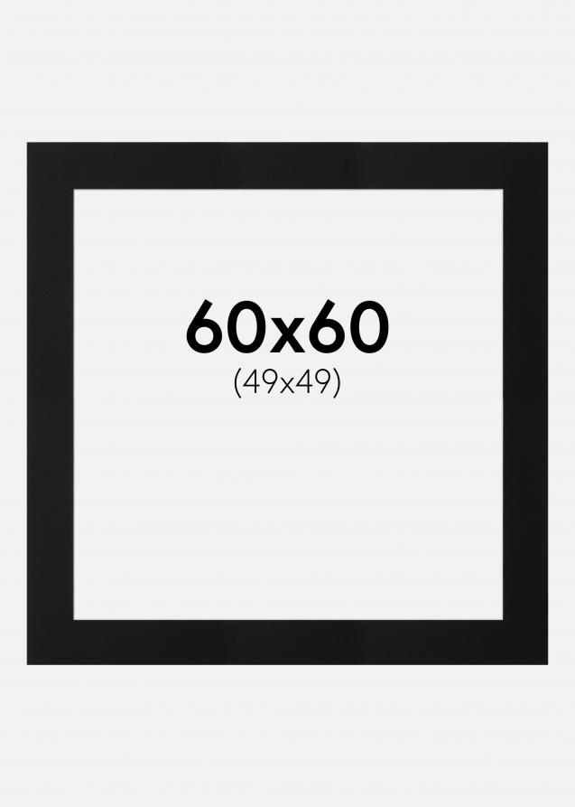 Passe-partout Nero Standard (Bordo interno bianco) 60x60 cm (49x49)