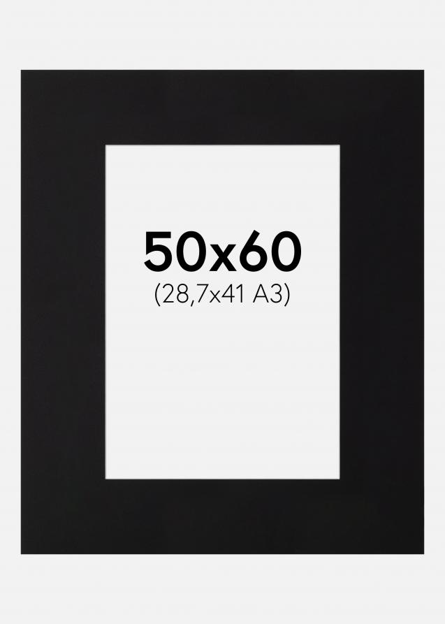 Passe-partout XL Nero (Bordo interno bianco) 50x60 cm (29x39)