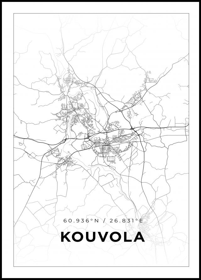 Mappa - Kouvola - Poster bianco
