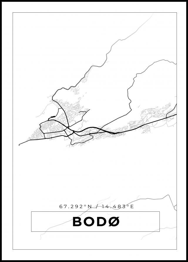 Mappa - Bodø - Poster bianco