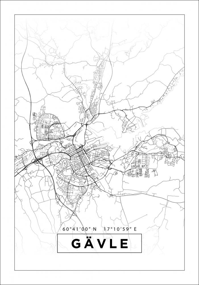 Mappa - Gvle - Poster bianco