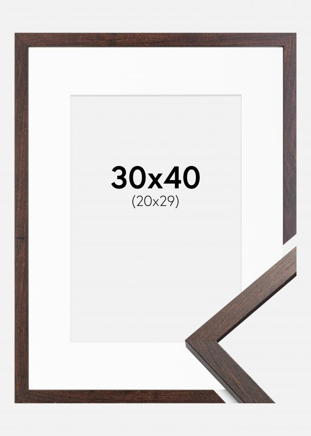 Cornice Trendy Noce 30x40 cm - Passe-partout Bianco 21x30 cm