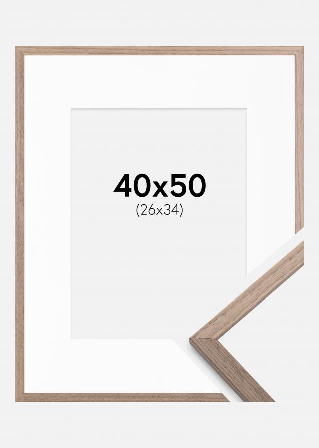 Cornice Edsbyn Noce chiaro 40x50 cm - Passe-partout Bianco 27x35 cm
