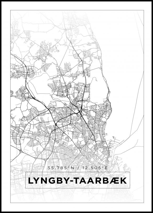 Mappa - Lyngby-Taarbæk - Poster bianco