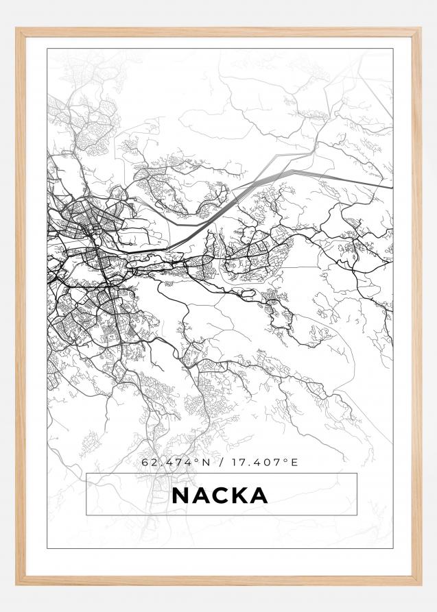 Mappa - Nacka - Poster bianco