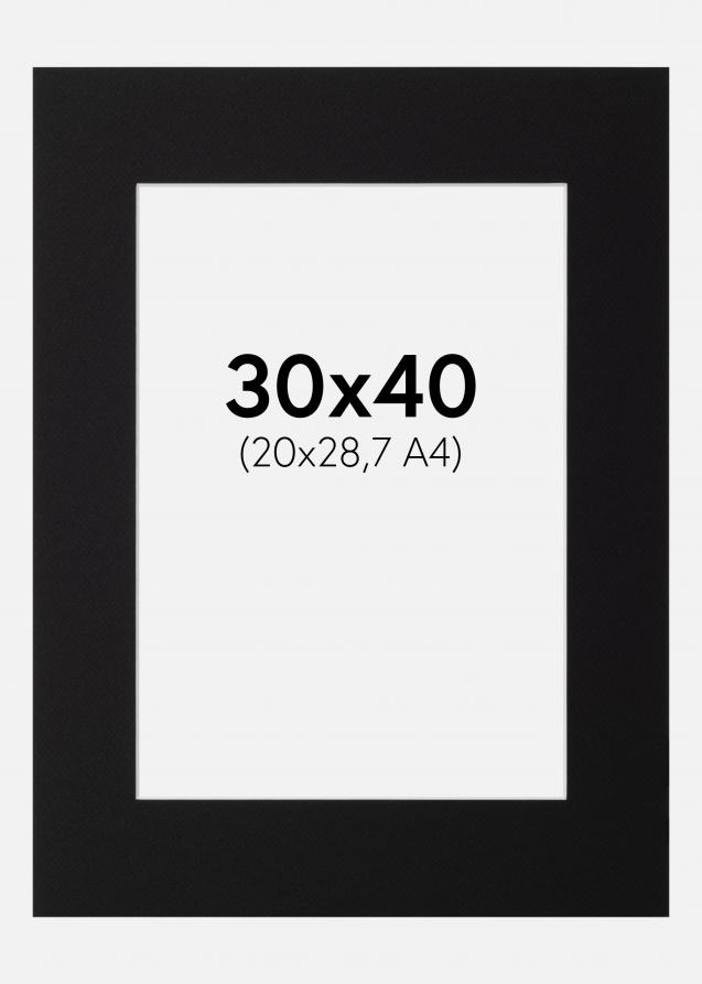 Passe-partout Nero Standard (Bordo interno bianco) 30x40 cm (20x28,7 - A4)