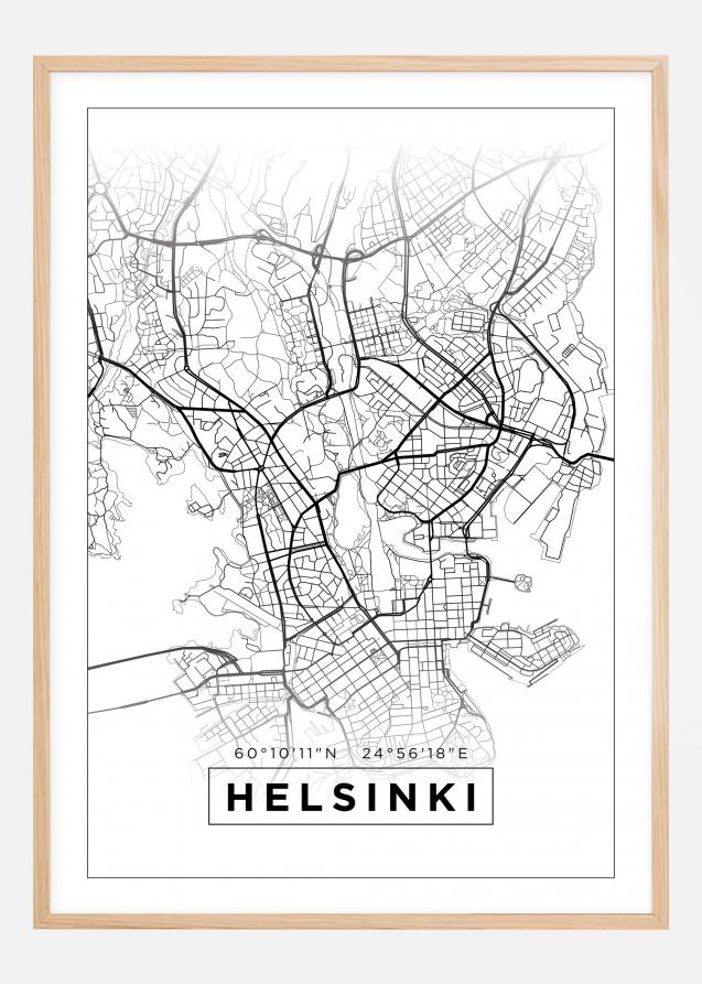 Mappa - Helsinki - Bianco Poster