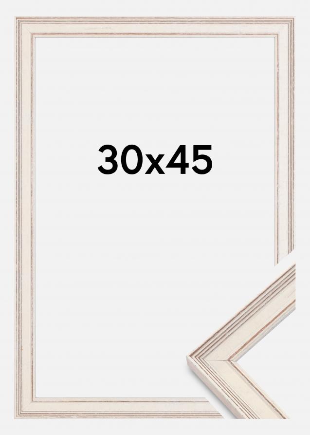 Cornice Shabby Chic Vetro acrilico Bianco 30x45 cm