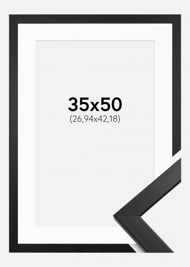 Cornice Stilren Nero 35x50 cm - Passe-partout Bianco 11x17 inches