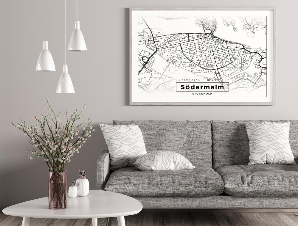 Mappa - Sdermalm - Poster bianco