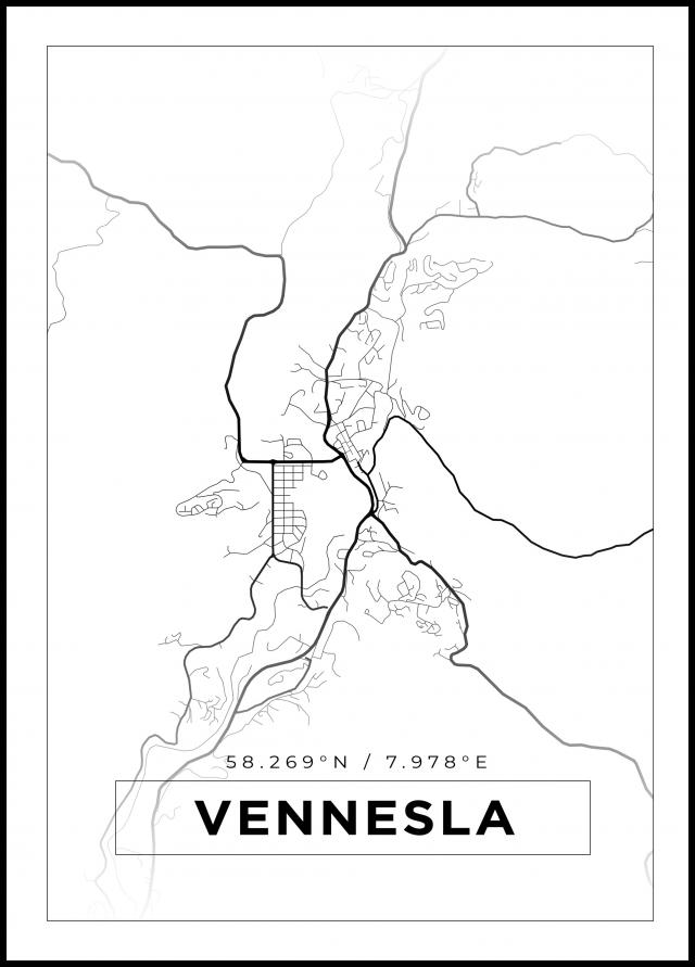 Mappa - Vennesla - Poster bianco