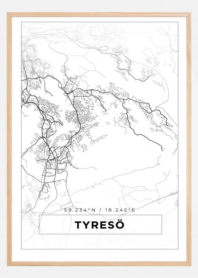 Mappa - Tyresö - Poster bianco