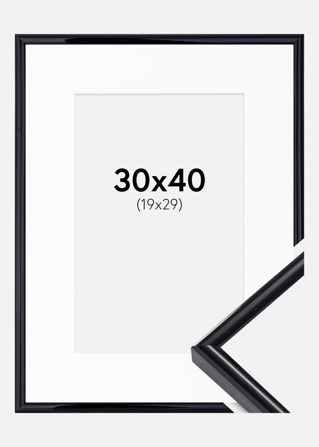 Cornice Victoria Nero 30x40 cm - Passe-partout Bianco 20x30 cm