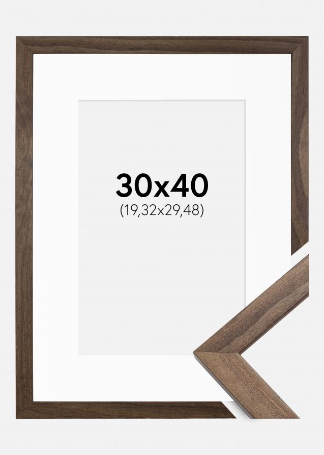 Cornice Stilren Noce 30x40 cm - Passe-partout Bianco 8x12 inches