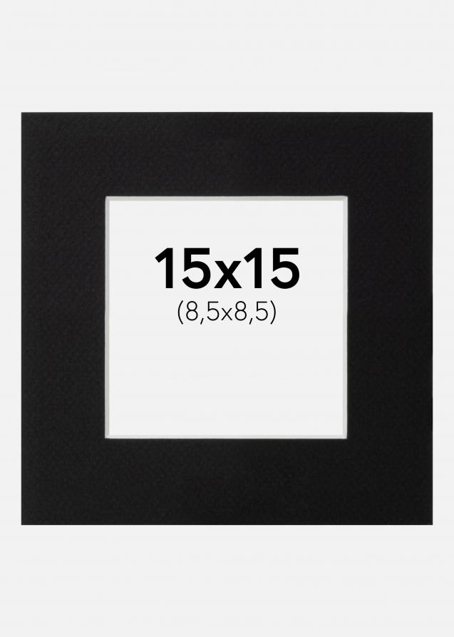 Passe-partout Nero Standard (Bordo interno bianco) 15x15 cm (8,5x8,5)