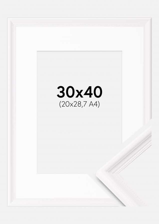 Cornice Gala Bianco 30x40 cm - Passe-partout Bianco 21x29,7 cm (A4)