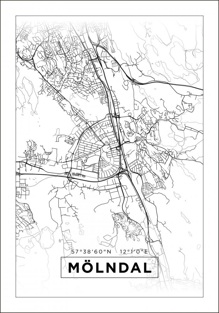 Mappa - Mlndal - Poster bianco