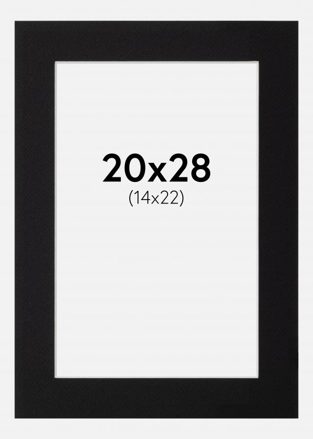 Passe-partout Nero Standard (Bordo interno bianco) 20x28 cm (14x22)