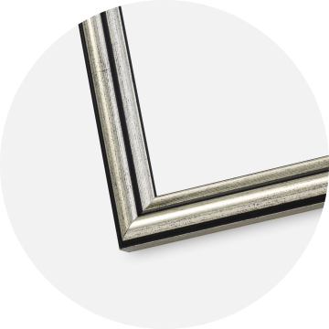 Cornice Horndal Argento 60x60 cm - Passe-partout Nero 50x50 cm