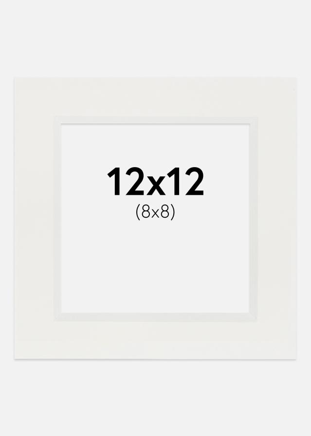 Passe-partout Bianco 3 mm (Bordo interno bianco) 12x12 cm (8x8)