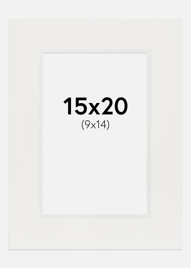 Passe-partout Bianco 3 mm (Bordo interno bianco) 15x20 cm (9x14)