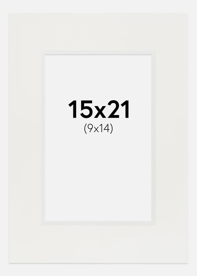 Passe-partout Bianco 3 mm (Bordo interno bianco) 15x21 cm (9x14)