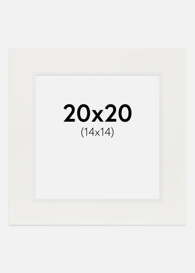 Passe-partout Bianco 3 mm (Bordo interno bianco) 20x20 cm (14x14)