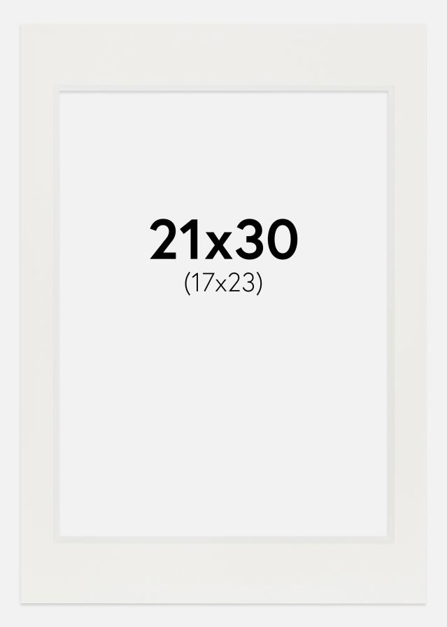 Passe-partout Bianco 3 mm (Bordo interno bianco) 21x30 cm (17x23)