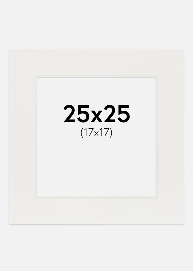 Passe-partout Bianco 3 mm (Bordo interno bianco) 25x25 cm (17x17)