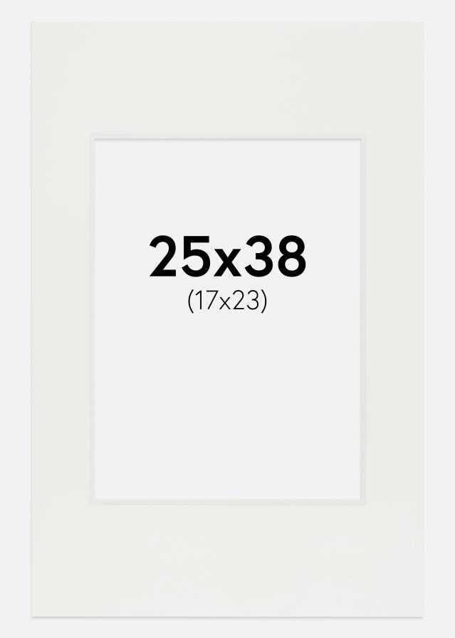 Passe-partout Bianco 3 mm (Bordo interno bianco) 25x38 cm (17x23)