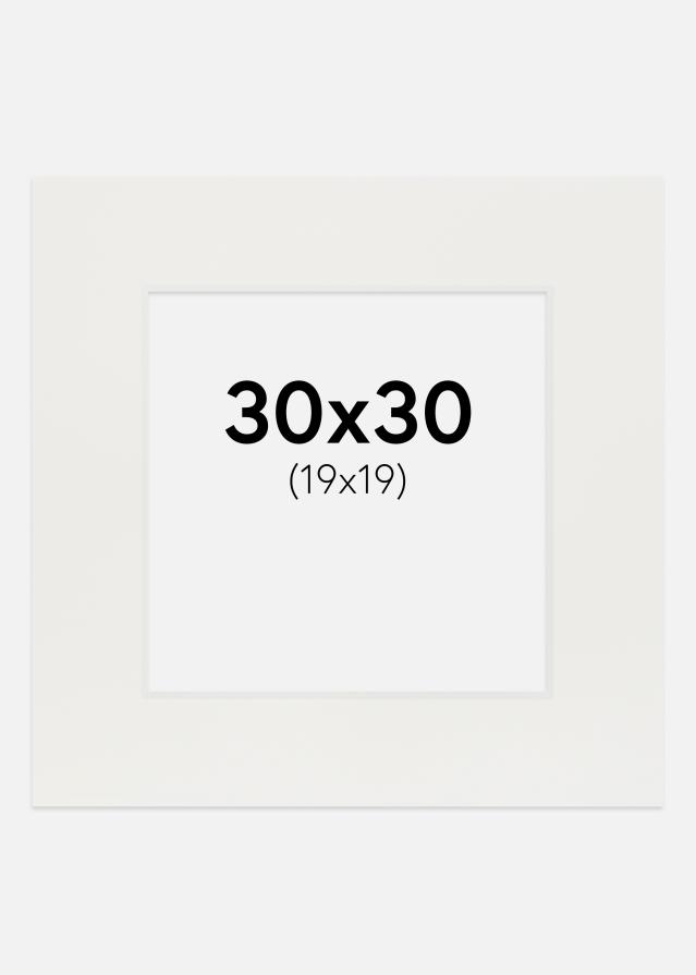 Passe-partout Bianco 3 mm (Bordo interno bianco) 30x30 cm (19x19)