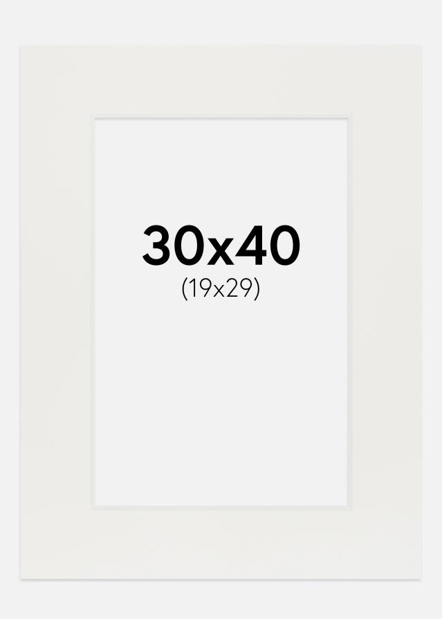 Passe-partout Bianco 3 mm (Bordo interno bianco) 30x40 cm (19x29)