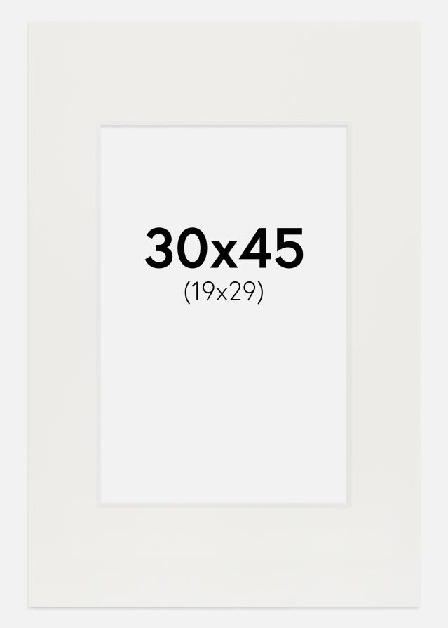 Passe-partout Bianco 3 mm (Bordo interno bianco) 30x45 cm (19x29)