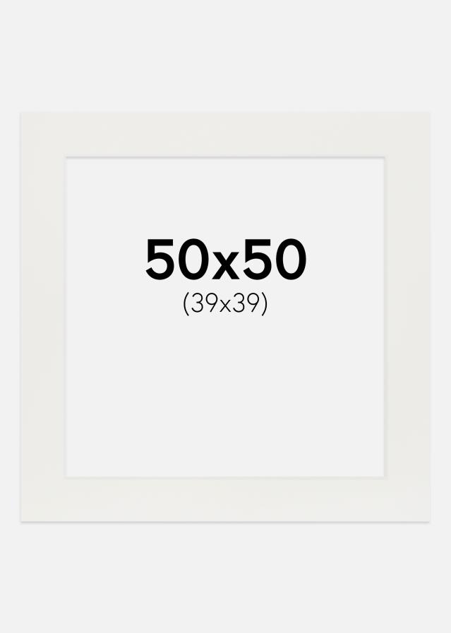 Passe-partout Bianco 3 mm (Bordo interno bianco) 50x50 cm (39x39)