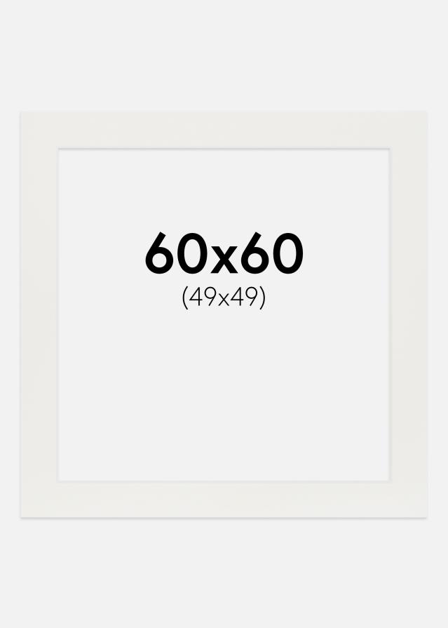 Passe-partout Bianco 3 mm (Bordo interno bianco) 60x60 cm (49x49)