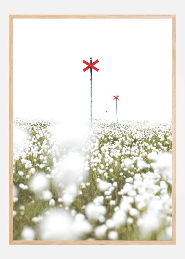 Red marks in a field of white Poster