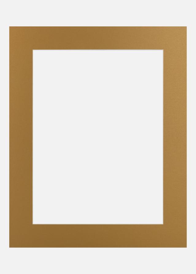 Passe-partout Brushed Brass Metal (Bordo interno bianco) 30x40 cm (19x29)
