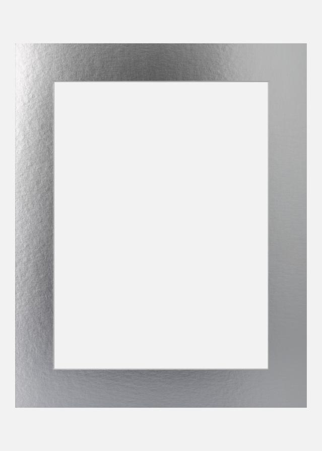 Passe-partout Silver Metal (Bordo interno bianco) 40x40 cm (29x29)