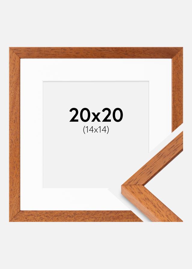 Cornice Ares Ciliegia 20x20 cm - passe-partout Bianco 15x15 cm