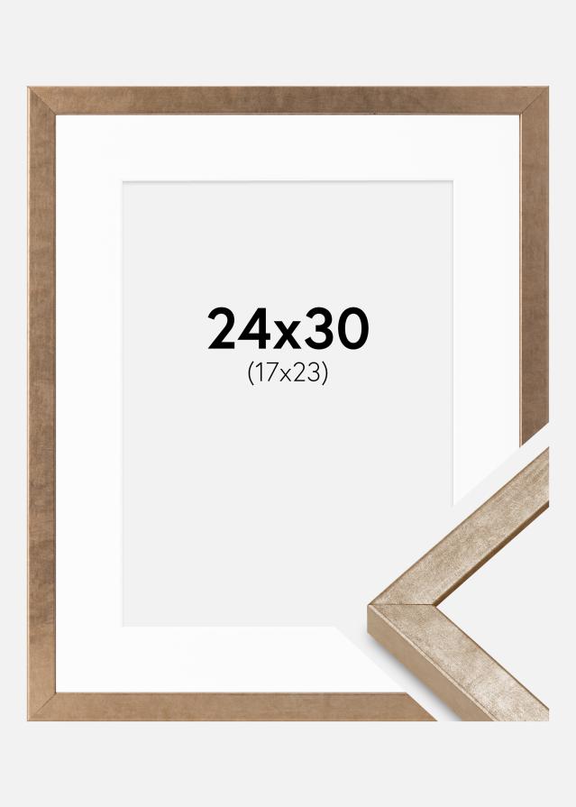 Cornice Ares Ottone 24x30 cm - passe-partout Bianco 18x24 cm