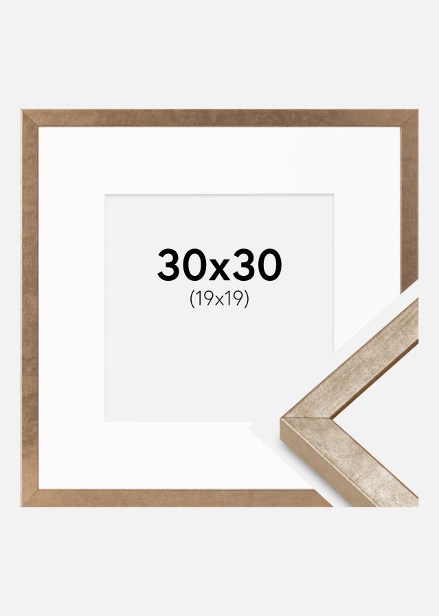 Cornice Ares Ottone 30x30 cm - passe-partout Bianco 20x20 cm